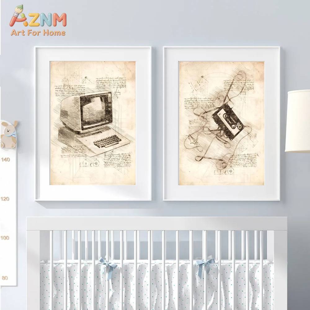 Винтажный постер AZNM: Эскиз и – обзор и цена Gaming Console Room