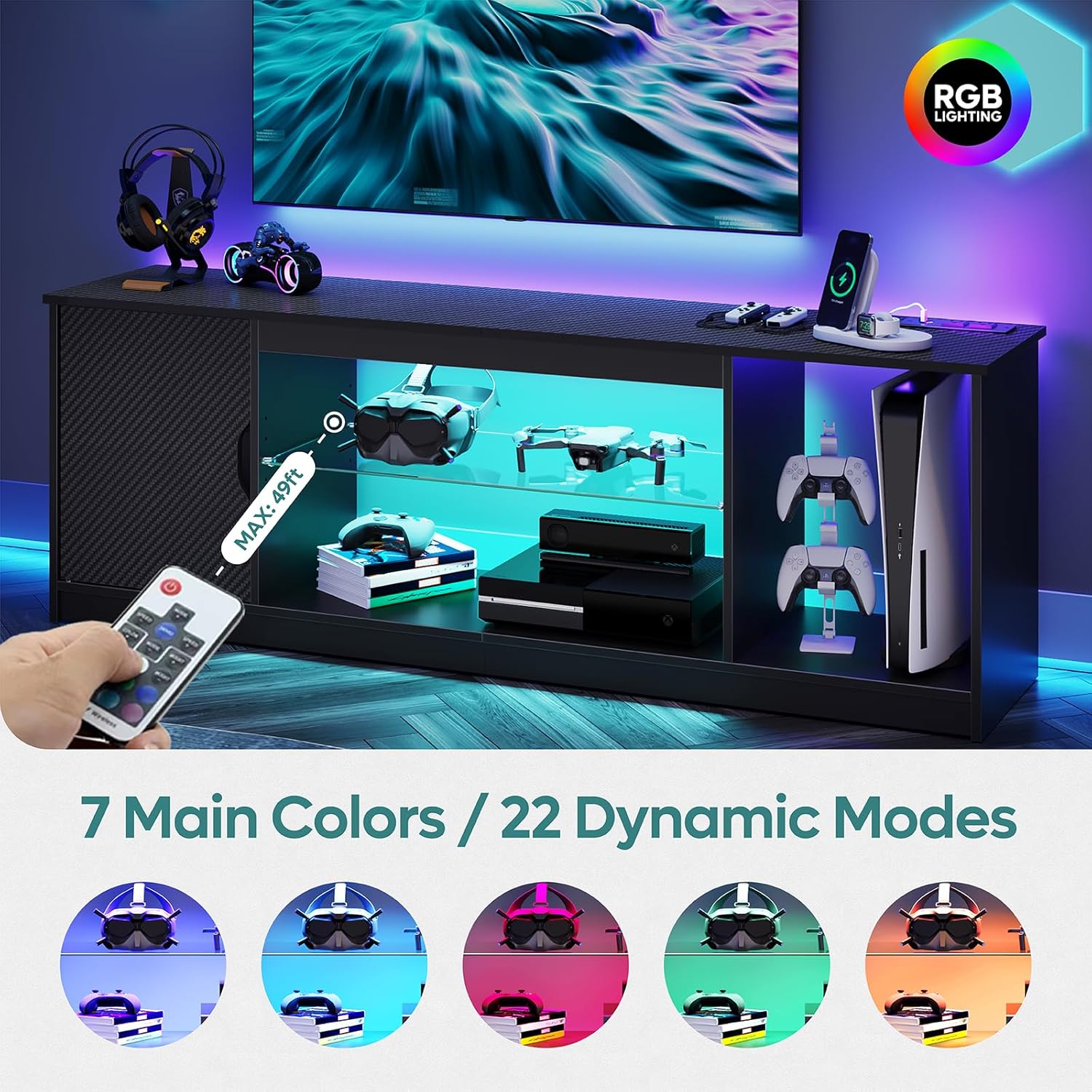 Тумба под телевизор с розеткам – обзор и цена Gaming Console Room