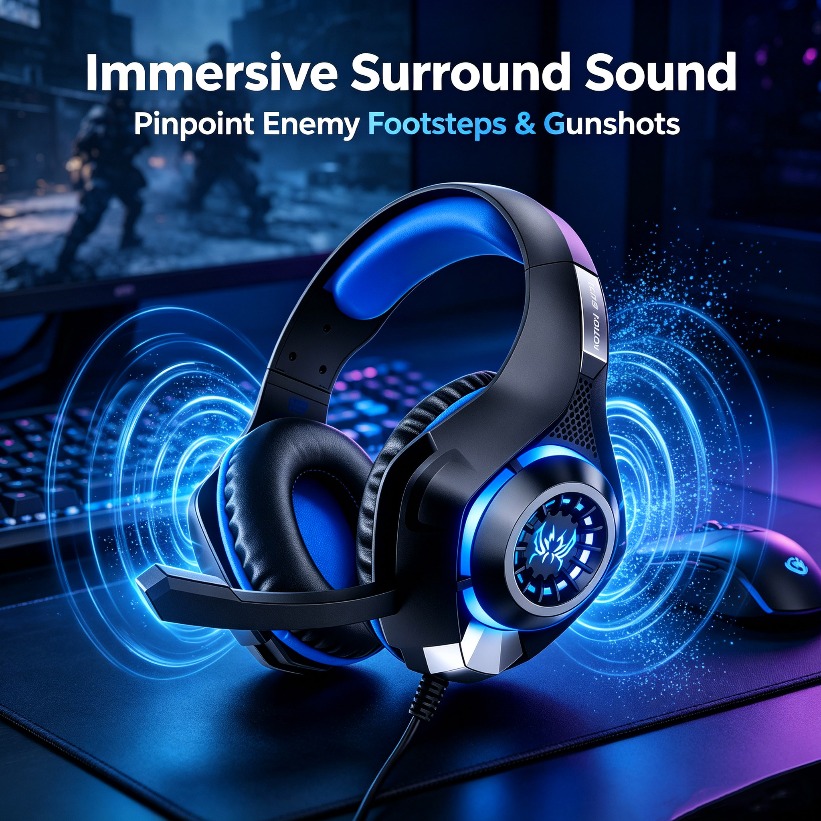 Игровые наушники LED с микрофо – обзор и цена Gaming Console Headset